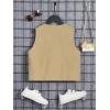 imageVerdusa Boys Pocket Front Buckle Sleeveless Cargo Vest JacketKhaki