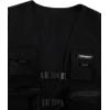 imageVerdusa Boys Pocket Front Buckle Sleeveless Cargo Vest JacketSolid Black