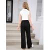imageVerdusa Girls 2 Piece Outfits Clothing Sets Button Front Crop Vest Blazer and Wide Leg PantsWhite