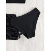 imageVerdusa Girls 3 Piece Bikini Swimwear Cute Swimsuits Bathing Suit High Waisted with Cover Up Beach SkirtBlack