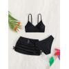 imageVerdusa Girls 3 Piece Bikini Swimwear Cute Swimsuits Bathing Suit High Waisted with Cover Up Beach SkirtBlack