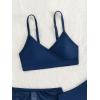 imageVerdusa Girls 3 Piece Bikini Swimwear Cute Swimsuits Bathing Suit High Waisted with Cover Up Beach SkirtDark Blue