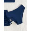 imageVerdusa Girls 3 Piece Bikini Swimwear Cute Swimsuits Bathing Suit High Waisted with Cover Up Beach SkirtDark Blue