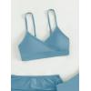 imageVerdusa Girls 3 Piece Bikini Swimwear Cute Swimsuits Bathing Suit High Waisted with Cover Up Beach SkirtDusty Blue