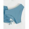 imageVerdusa Girls 3 Piece Bikini Swimwear Cute Swimsuits Bathing Suit High Waisted with Cover Up Beach SkirtDusty Blue