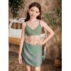 imageVerdusa Girls 3 Piece Bikini Swimwear Cute Swimsuits Bathing Suit High Waisted with Cover Up Beach SkirtOlive Green
