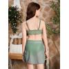 imageVerdusa Girls 3 Piece Bikini Swimwear Cute Swimsuits Bathing Suit High Waisted with Cover Up Beach SkirtOlive Green