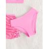 imageVerdusa Girls 3 Piece Bikini Swimwear Cute Swimsuits Bathing Suit High Waisted with Cover Up Beach SkirtPink