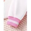 imageVerdusa Girls 3 Piece Outfit Letter Graphic Bomber Jacket Cami Top and Skirt SetsLight Pink and White