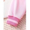 imageVerdusa Girls 3 Piece Outfit Letter Graphic Bomber Jacket Cami Top and Skirt SetsPink and White