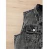 imageVerdusa Girls Denim Vest Button Down Fashion Sleeveless Jean Jacket Cute Crop TopsBlack