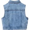 imageVerdusa Girls Denim Vest Button Down Fashion Sleeveless Jean Jacket Cute Crop TopsBlue