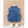 imageVerdusa Girls Denim Vest Button Down Fashion Sleeveless Jean Jacket Cute Crop TopsDark Blue