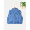 imageVerdusa Girls Denim Vest Button Down Fashion Sleeveless Jean Jacket Cute Crop TopsHeart Blue