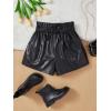 imageVerdusa Girls PU Leather Knot Front Elastic Waist Wide Leg Shorts with PocketBlack
