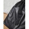 imageVerdusa Girls PU Leather Knot Front Elastic Waist Wide Leg Shorts with PocketBlack