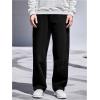 imageVerdusa Mens High Waist Loose Jeans Baggy Straight Leg Denim Pants TrousersBlack