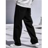imageVerdusa Mens High Waist Loose Jeans Baggy Straight Leg Denim Pants TrousersBlack