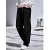 imageVerdusa Mens High Waist Loose Jeans Baggy Straight Leg Denim Pants TrousersBlack