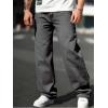 imageVerdusa Mens High Waist Loose Jeans Baggy Straight Leg Denim Pants TrousersBlack Grey