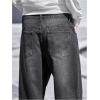 imageVerdusa Mens High Waist Loose Jeans Baggy Straight Leg Denim Pants TrousersBlack Grey