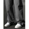 imageVerdusa Mens High Waist Loose Jeans Baggy Straight Leg Denim Pants TrousersBlack Grey