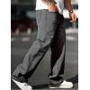 imageVerdusa Mens High Waist Loose Jeans Baggy Straight Leg Denim Pants TrousersBlack Grey