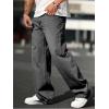 imageVerdusa Mens High Waist Loose Jeans Baggy Straight Leg Denim Pants TrousersBlack Grey