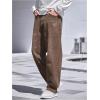 imageVerdusa Mens High Waist Loose Jeans Baggy Straight Leg Denim Pants TrousersBrown