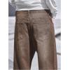 imageVerdusa Mens High Waist Loose Jeans Baggy Straight Leg Denim Pants TrousersBrown