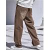 imageVerdusa Mens High Waist Loose Jeans Baggy Straight Leg Denim Pants TrousersBrown