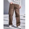 imageVerdusa Mens High Waist Loose Jeans Baggy Straight Leg Denim Pants TrousersBrown