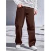 imageVerdusa Mens High Waist Loose Jeans Baggy Straight Leg Denim Pants TrousersChocolate Brown