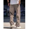 imageVerdusa Mens High Waist Loose Jeans Baggy Straight Leg Denim Pants TrousersCoffee Brown