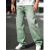 imageVerdusa Mens High Waist Loose Jeans Baggy Straight Leg Denim Pants TrousersGreen