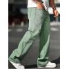 imageVerdusa Mens High Waist Loose Jeans Baggy Straight Leg Denim Pants TrousersGreen