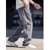 imageVerdusa Mens High Waist Loose Jeans Baggy Straight Leg Denim Pants TrousersGrey