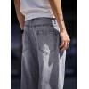 imageVerdusa Mens High Waist Loose Jeans Baggy Straight Leg Denim Pants TrousersGrey