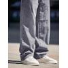 imageVerdusa Mens High Waist Loose Jeans Baggy Straight Leg Denim Pants TrousersGrey