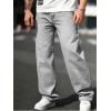 imageVerdusa Mens High Waist Loose Jeans Baggy Straight Leg Denim Pants TrousersLight Grey