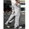 imageVerdusa Mens High Waist Loose Jeans Baggy Straight Leg Denim Pants TrousersLight Grey