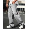 imageVerdusa Mens High Waist Loose Jeans Baggy Straight Leg Denim Pants TrousersLight Grey