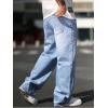 imageVerdusa Mens High Waist Loose Jeans Baggy Straight Leg Denim Pants TrousersLight Wash