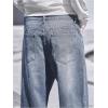 imageVerdusa Mens High Waist Loose Jeans Baggy Straight Leg Denim Pants TrousersLight Wash