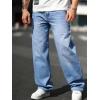 imageVerdusa Mens High Waist Loose Jeans Baggy Straight Leg Denim Pants TrousersMedium Wash