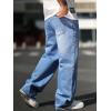 imageVerdusa Mens High Waist Loose Jeans Baggy Straight Leg Denim Pants TrousersMedium Wash