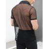 imageVerdusa Mens Sheer Mesh Button Up Shirt See Through Short Sleeve TopBlack