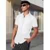 imageVerdusa Mens Sheer Mesh Button Up Shirt See Through Short Sleeve TopBright White