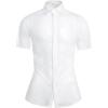imageVerdusa Mens Sheer Mesh Button Up Shirt See Through Short Sleeve TopBright White