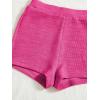 imageVerdusa Womens 2 Piece Outfit Ribbed Crop Bandeau Tube Top and Biker Track Shorts SetsHot Pink